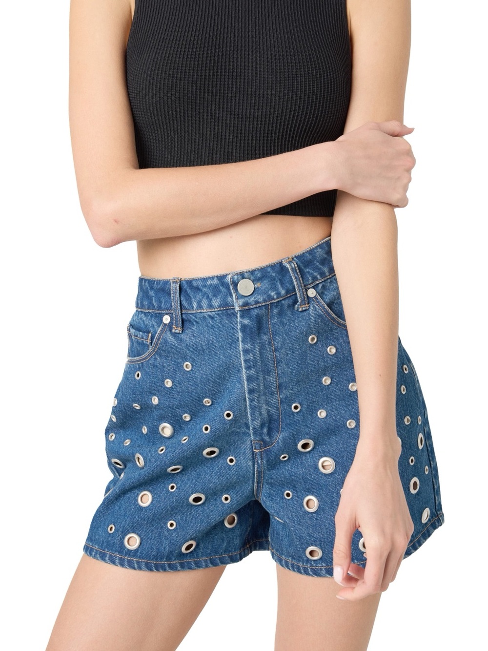 [BLANKNYC] The Reeve High-Rise Ribcage Short With Grommet Detail - size 26